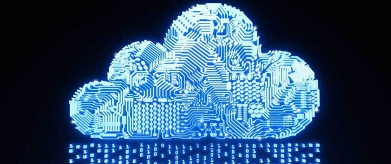 Cloud computing with data displayed below